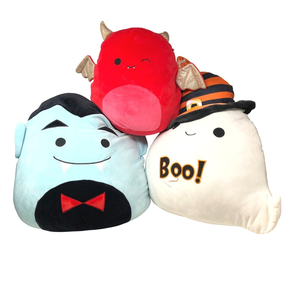 Squishmallows Halloween Plush Lot Boo Grace Ghost Dracula‎ 16" Karlie Devil 12"